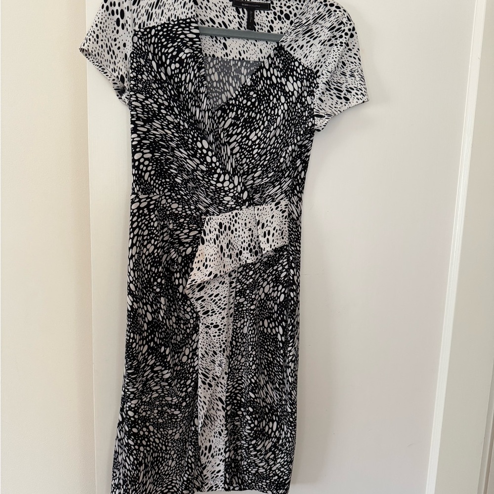 Elegant Black and White Patterned Dress